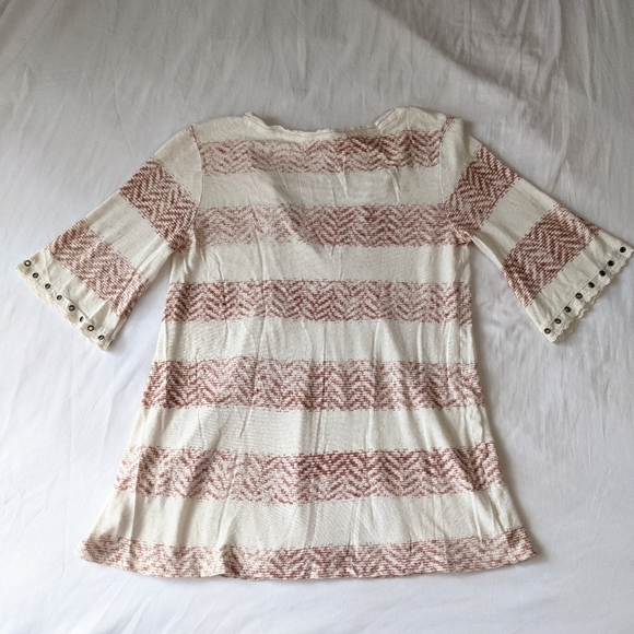 LUCKY BRAND Striped elbow length sleeve Top - Picture 4 of 11